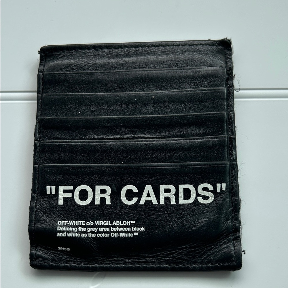 Off-White Black Leather Card Holder
